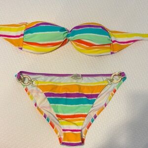 Colorful Striped Bikini Set